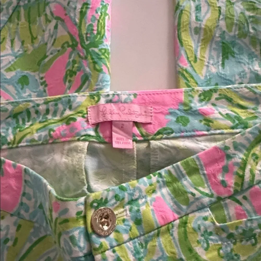 Lilly Pulitzer Bundled of 2 Pink and Green Floral Pants EUC